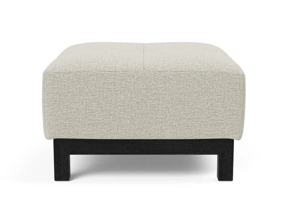 DELUXE EXCESS OTTOMAN in MIXED DANCE NATURAL FABRIC WITH Dark Wood LEGS 527 by INNOVATION USA