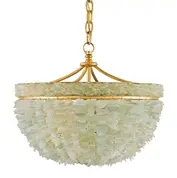 Bayou Pendant In Contemporary Gold Leaf & Seaglass by Currey & Company
