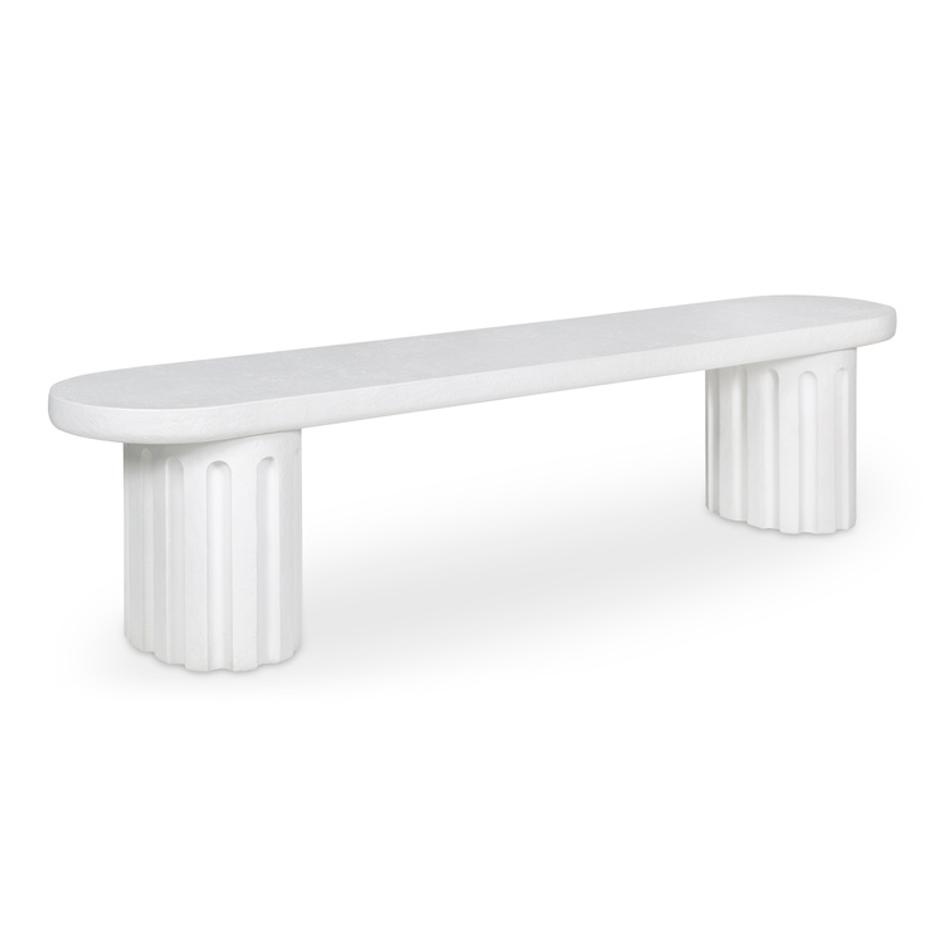 Eris Outdoor Dining Bench White by Moes Home