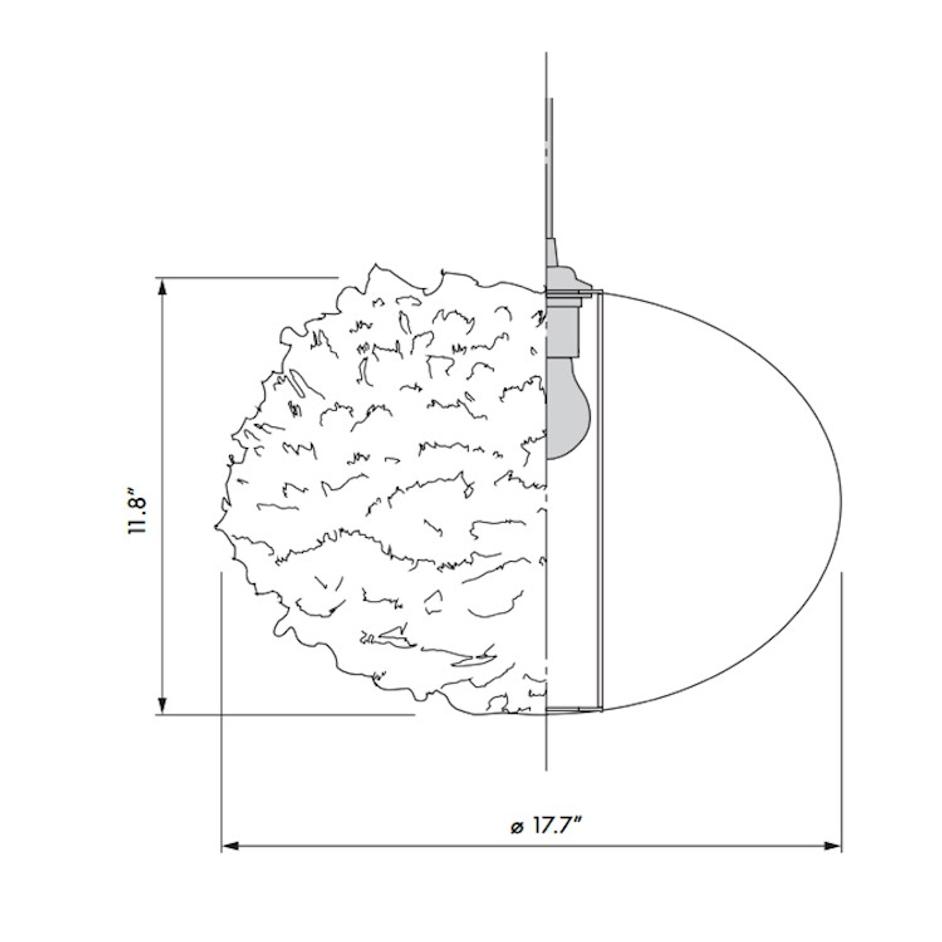 Eos Medium Plug-In Pendant in White with Black Cord by UMAGE