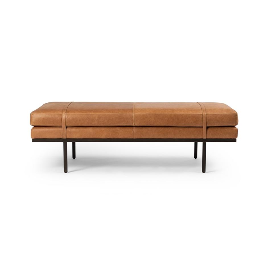 Harris Accent Bench In Palermo Cognac by FOUR HANDS