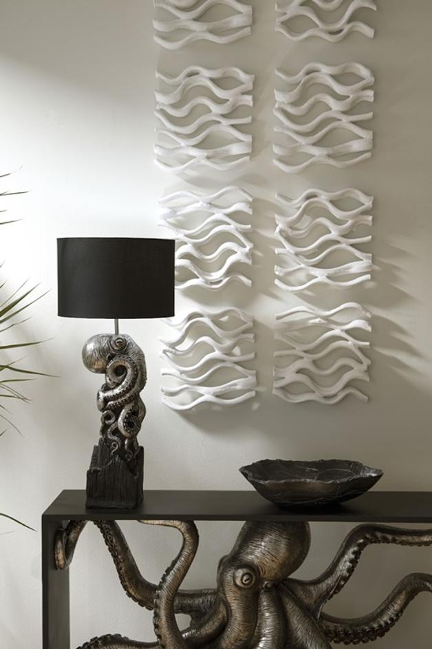 Vine Wall Tile, Matte White, Set of 4 by Phillips Collection