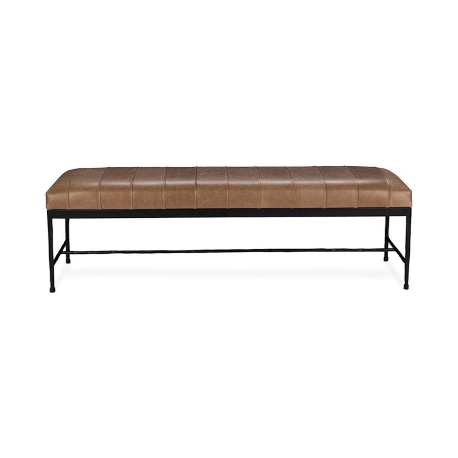 Madeleine Leather Bench by Classic Home