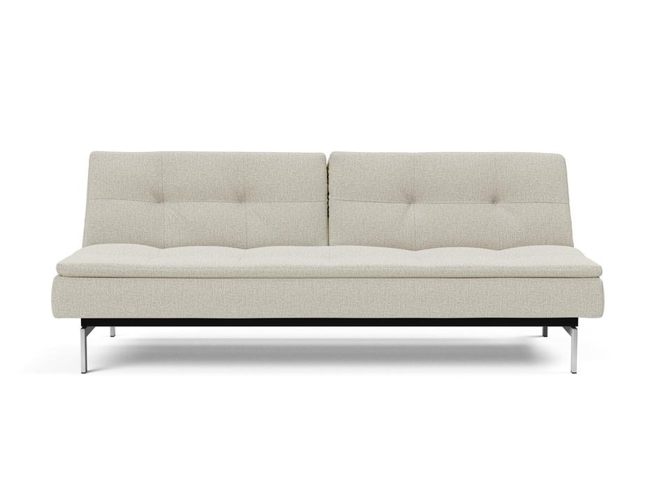 DUBLEXO SLEEPER SOFA in MIXED DANCE NATURAL FABRIC WITH Stainless Steel LEGS 527 by INNOVATION USA