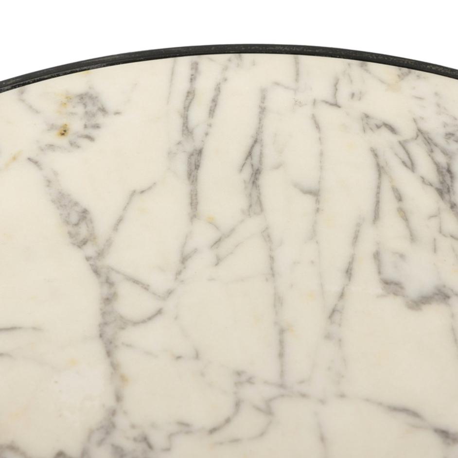 Balboa Outdoor End Table - Veined White Marble by Four Hands