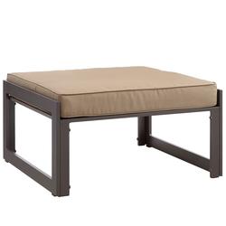 Tyche Outdoor Patio Ottoman In Brown Mocha by Modway Furniture