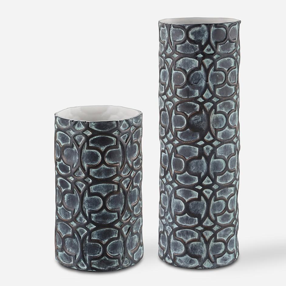 Baltra Bronze Patina Vases, S/2 by Uttermost