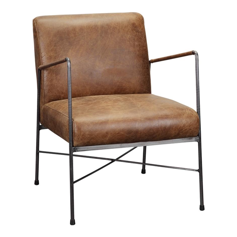 DAGWOOD LEATHER ARM CHAIR BROWN by Moes Home