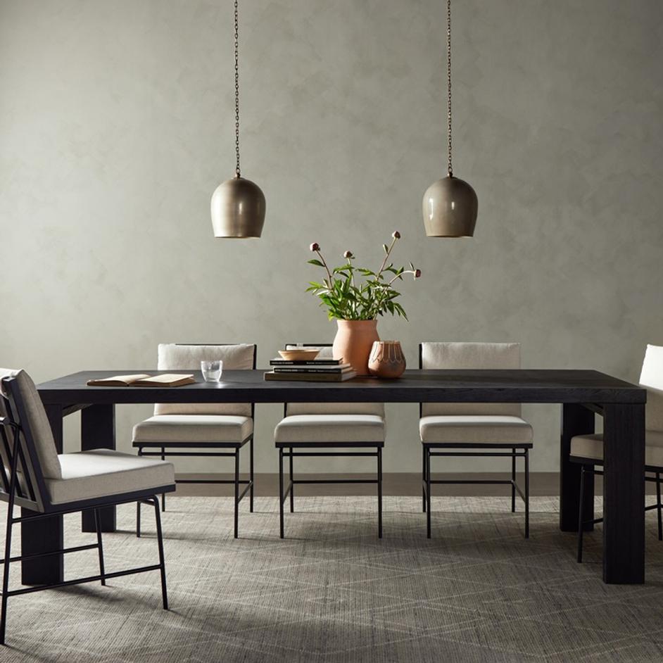 Millie Dining Table - Drifted Matte Black Veneer by Four Hands