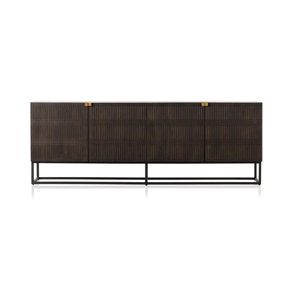 Kelby Closed Media Console In Brown by FOUR HANDS