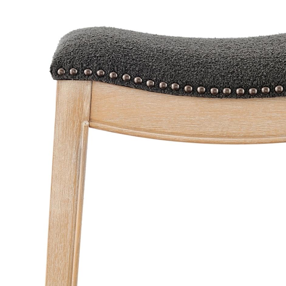 Elmo KD Fabric Counter Stool, Palladian Charcoal by New Pacific Direct