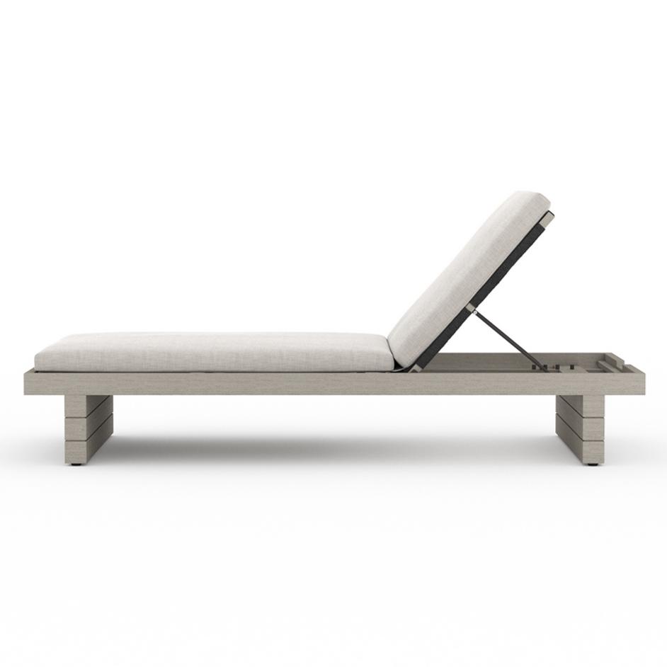 Leroy Outdoor Chaise in Grey/Stone Grey by FOUR HANDS