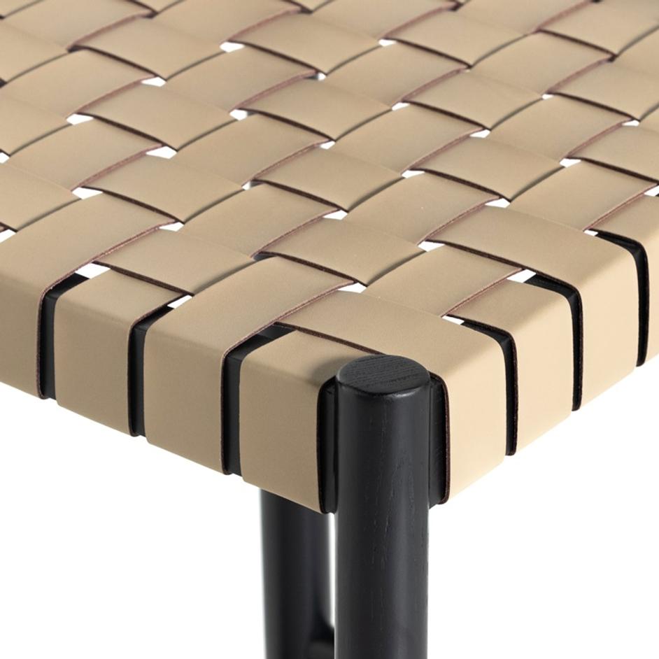 Heisler Stool In Almond Leathr Blnd In Counter by FOUR HANDS