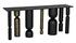 Figaro Console Table in Matte Black Industrial Steel with Aged Brass Accents by Noir Furniture