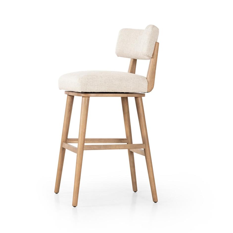 Cardell Swivel Bar Stool in Natural Essence by FOUR HANDS
