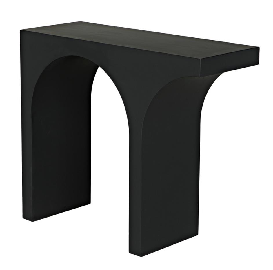 Maximus Console/Side Table, Black Steel by Noir Furniture