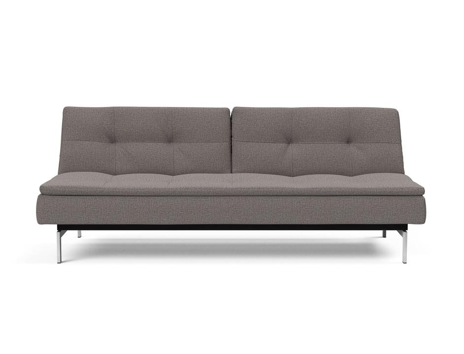 DUBLEXO SLEEPER SOFA in MIXED DANCE GREY FABRIC WITH Stainless Steel LEGS 521 by INNOVATION USA