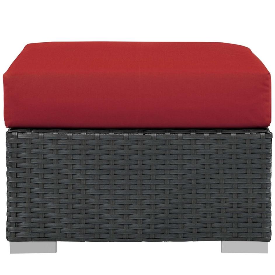 Cove Outdoor Patio Sunbrella® Ottoman In Canvas Red by Modway Furniture