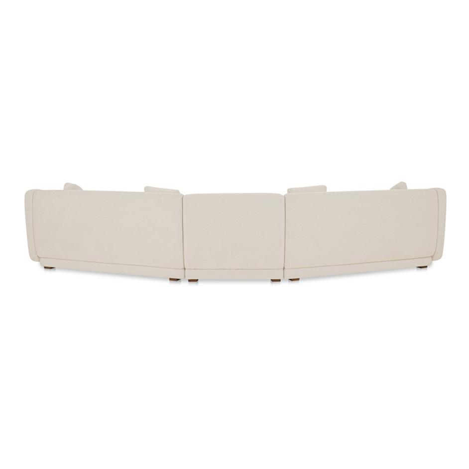 Fraser 3 Piece Modular Sectional with Slipper White by Moes Home