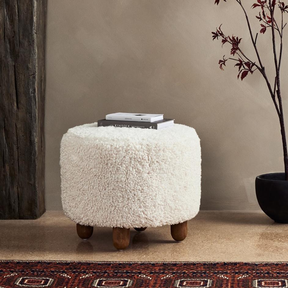Aniston Ottoman In 21" In Andes Natural by FOUR HANDS