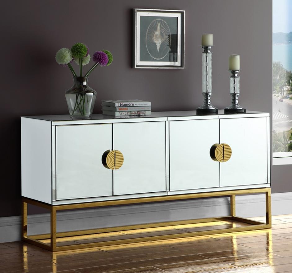 Grace Sideboard/Buffet In Mirrored/Gold Base by Meridian Furniture