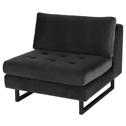 Janis Seat Armless Sofa In Shadow Grey Fabric And Black Metal by Nuevo Living