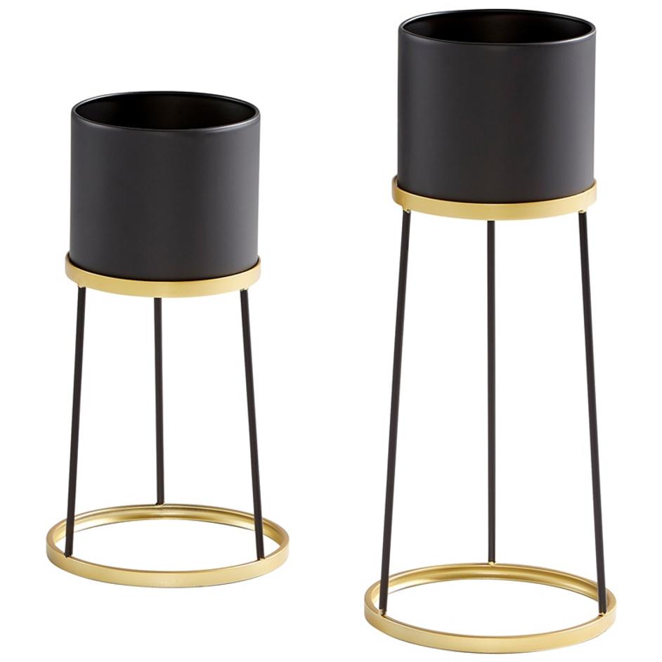 Large Liza Stand in Gold and Black by Cyan Design
