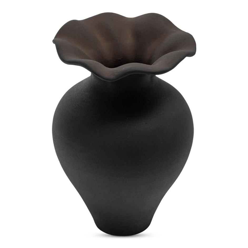 Ruffle 12 Inch Decorative Vessel Black by Moes Home