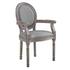Lida Vintage French Upholstered Fabric Dining Armchair In Light Gray by Modway Furniture