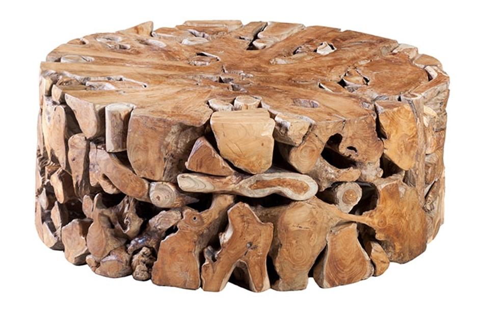 Teak Slice Coffee Table, Round by PHILLIPS COLLECTION