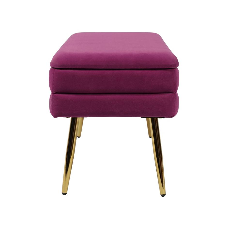 Ziva Plum Velvet Storage Bench by tov furniture