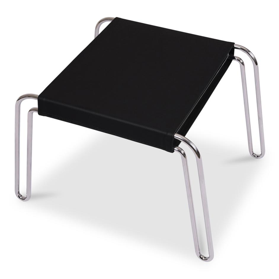 Petra Leather Stool Black by Moes Home