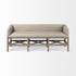 Bergen 60L x 19W Beige Fabric Covered Seat W/Brown Wood Frame Accent Bench by Mercana