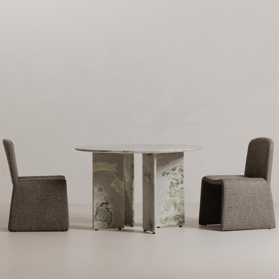 Celia Round Dining Table Green Onyx Marble by Moes Home