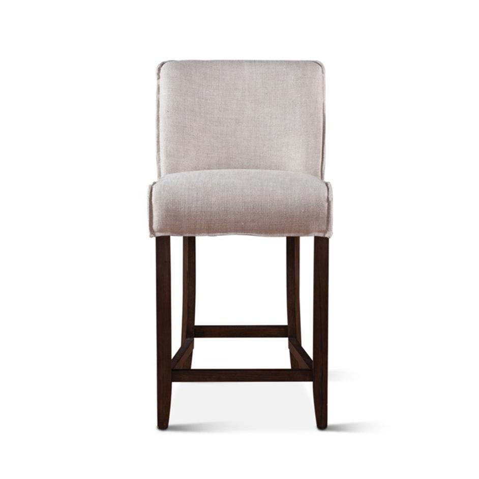 Buddy 20" Off-White Linen Counter Chair, Dark Legs by Home Trends & Design