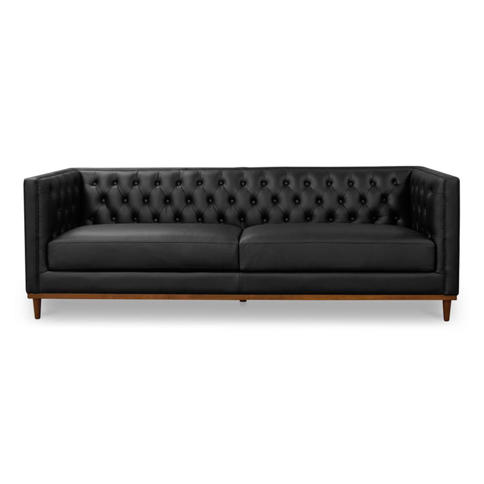 Fielder Sofa Black Leather by Moes Home