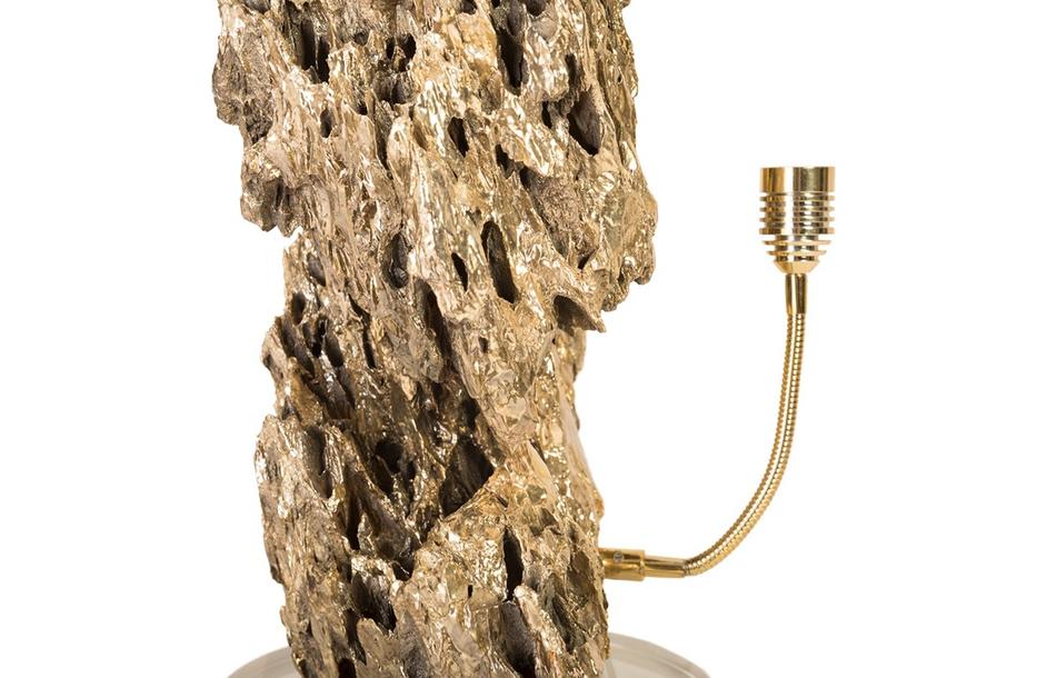 Stalagmite Lamp Polished Brass, Medium, Glass Base, Assorted Size And Shape by PHILLIPS COLLECTION