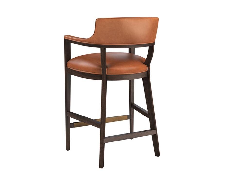 BRYLEA BARSTOOL - BROWN - SHALIMAR TOBACCO LEATHER by Sunpan