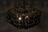 Vulcan Chandelier, Black Steel with Black Glass by Noir Furniture