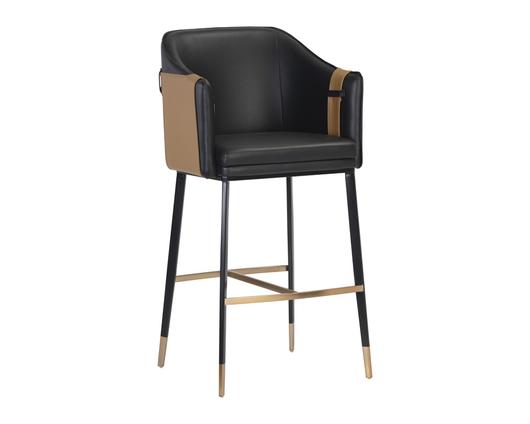 Carter Barstool - Napa Black / Napa Cognac by Sunpan