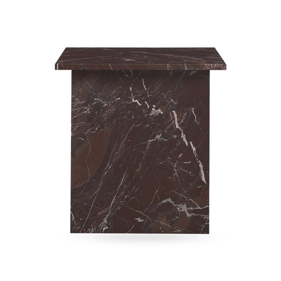 Bexly Marble Square End Table - Red by Classic Home