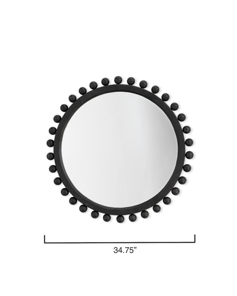 Brighton Round Wood Mirror, Charcoal by Jamie Young