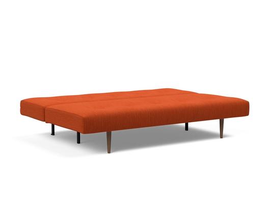 RECAST PLUS SOFABED in ELEGANCE PAPRIKA FABRIC WITH Dark wood LEGS 506 by INNOVATION USA