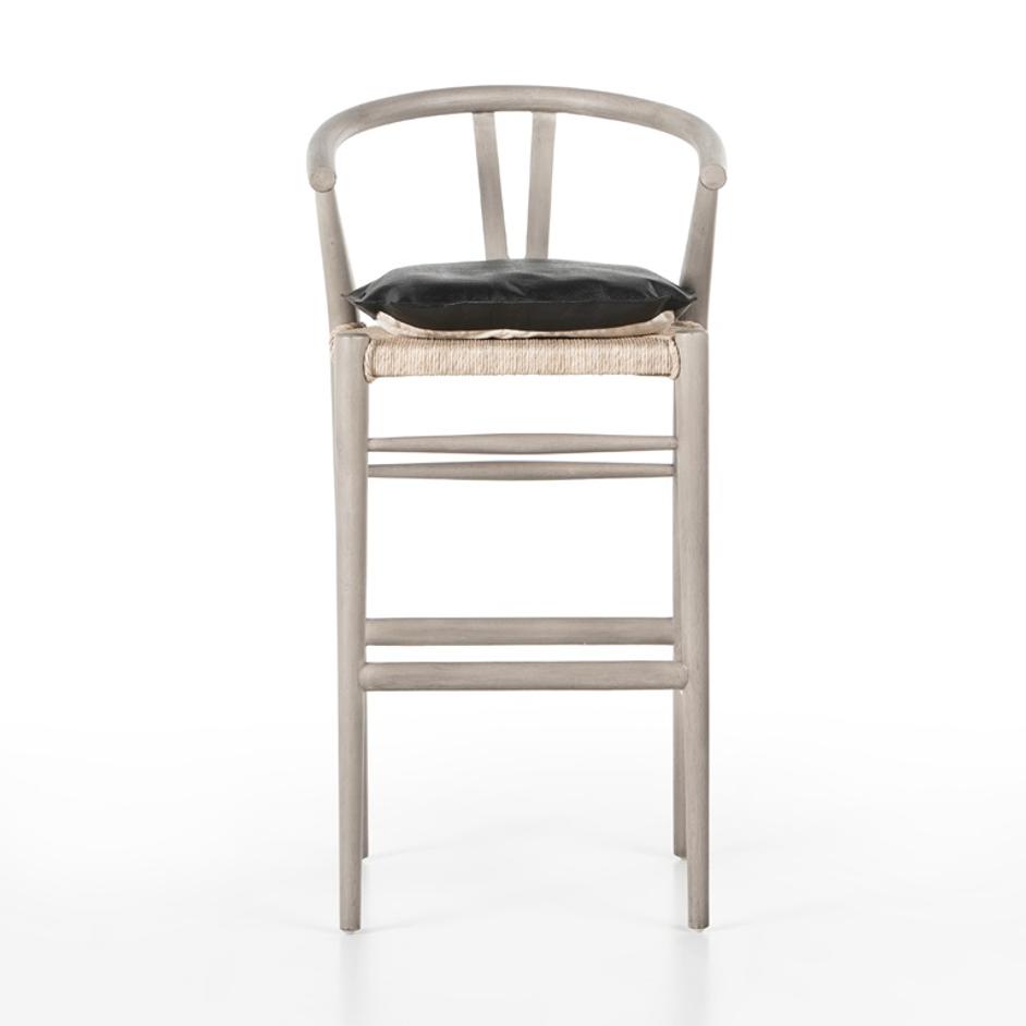Muestra Stool W Cushion In Wht Grey In Bar by FOUR HANDS