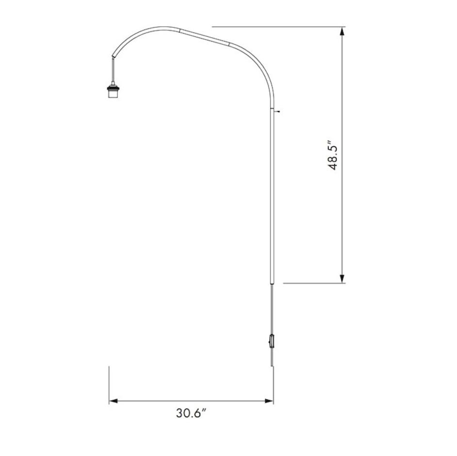 Eos Large 1-Light Wall Lamp in White with White Wall Hanger by UMAGE