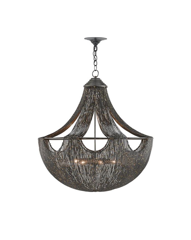 Eduardo Chandelier In Natural Iron & Brass by Currey & Company