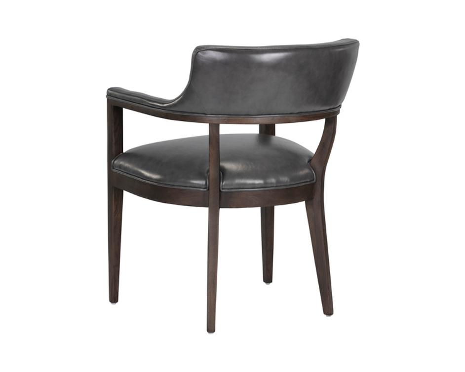 BRYLEA DINING ARMCHAIR - BROWN - BRENTWOOD CHARCOAL LEATHER by Sunpan