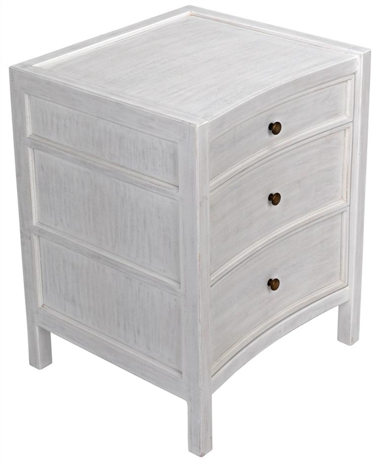 Hampton Night Stand 24", White Wash by Noir Furniture