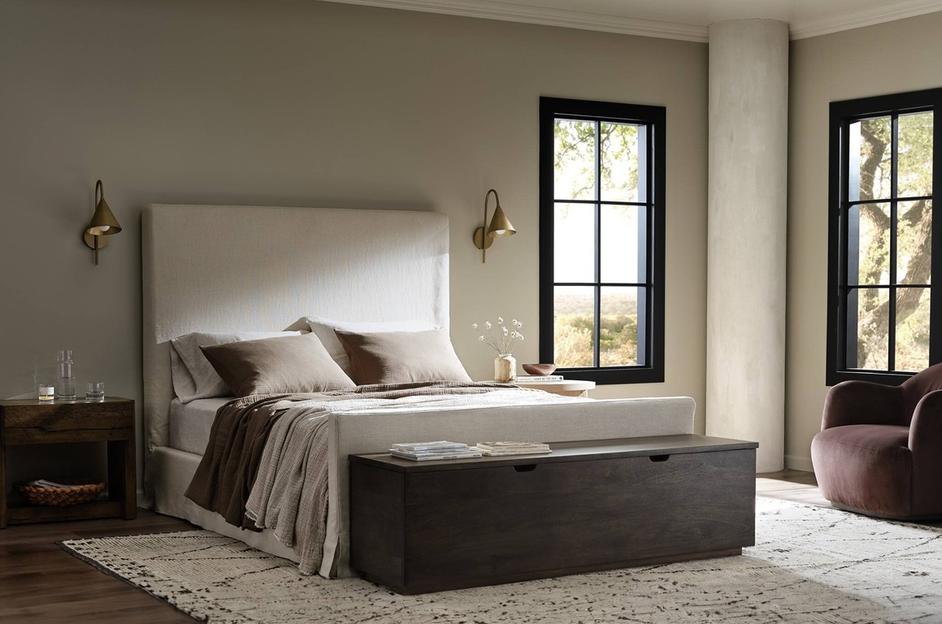 Daphne King Slipcover Bed - Brussels Natural by Four Hands