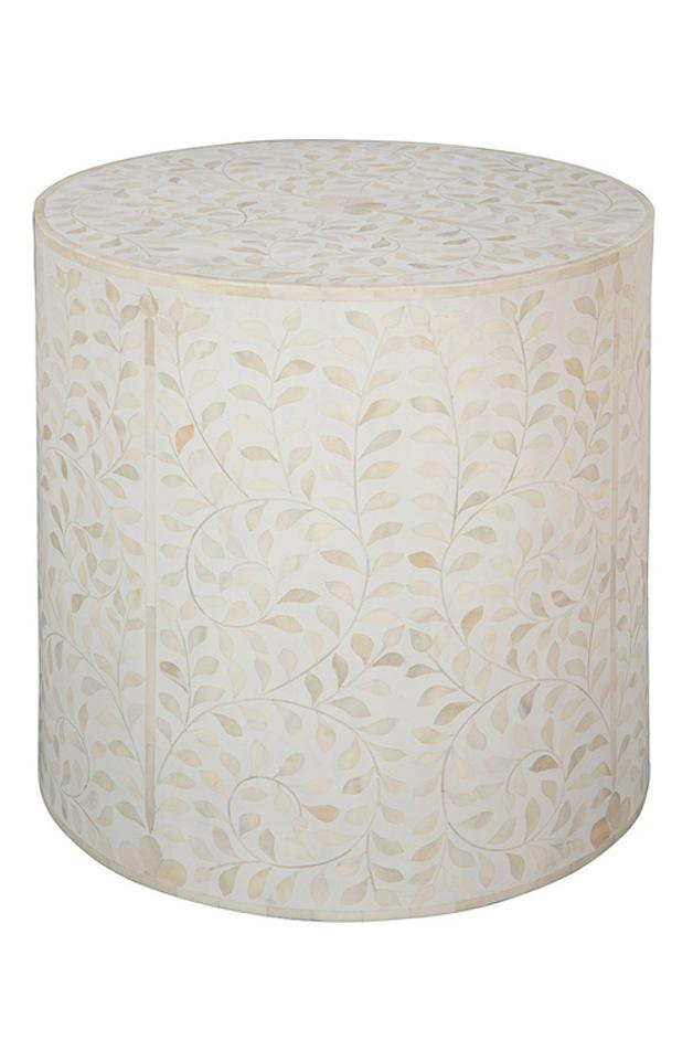 White Shell End Table by Furniture Classics